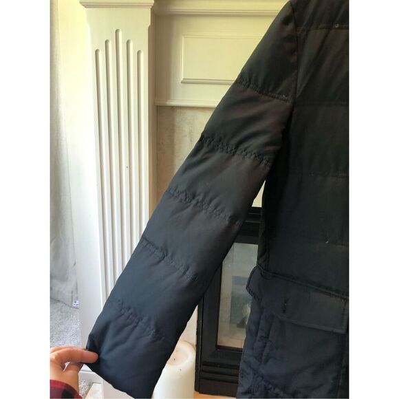 Brooks Brothers Mens Navy Blue Zip Up and Button Up Brown Collared Coat Size S - Picture 3 of 9